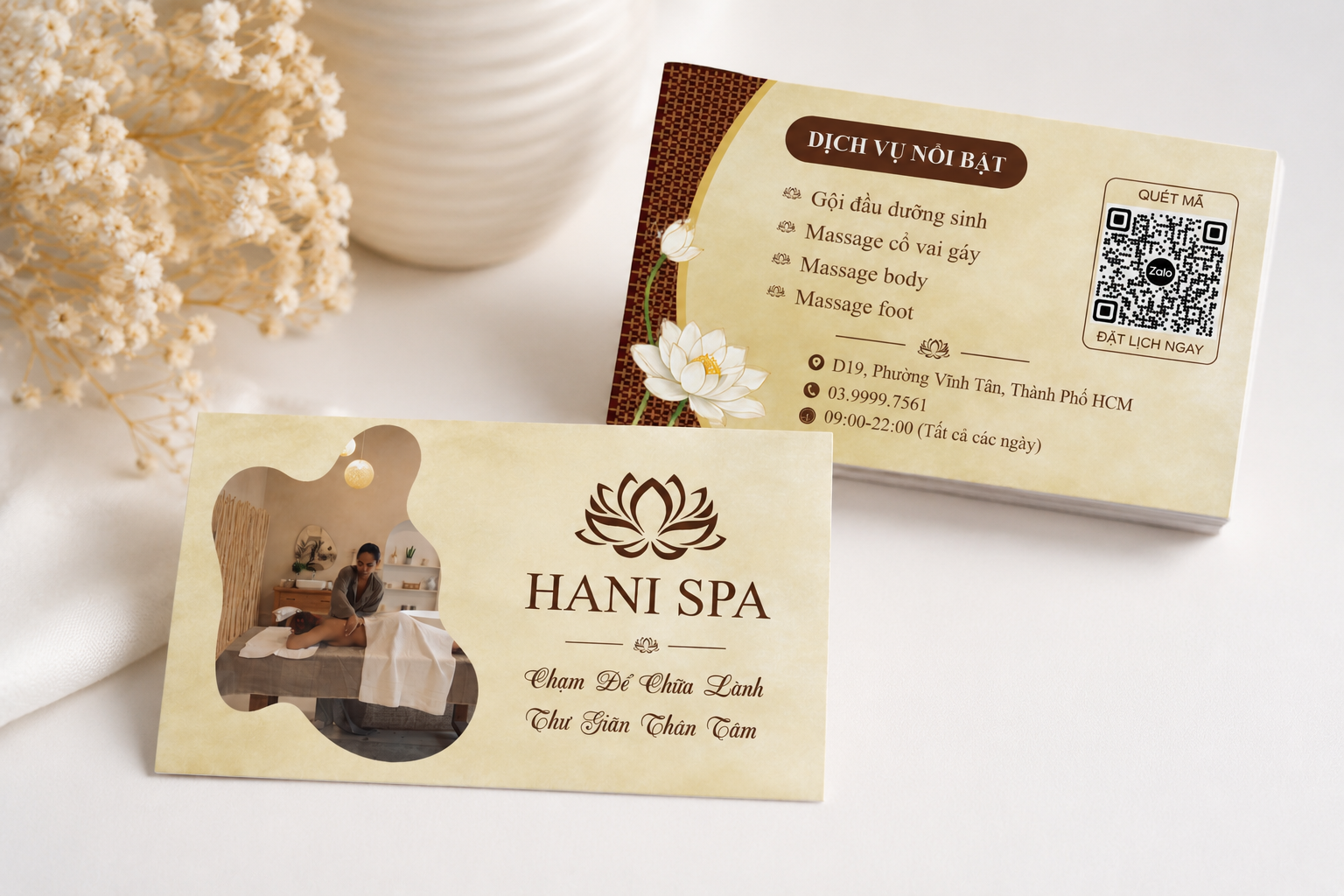 Mẫu danh thiếp spa đẹp - in danh thiếp Bình Dương TPHCM